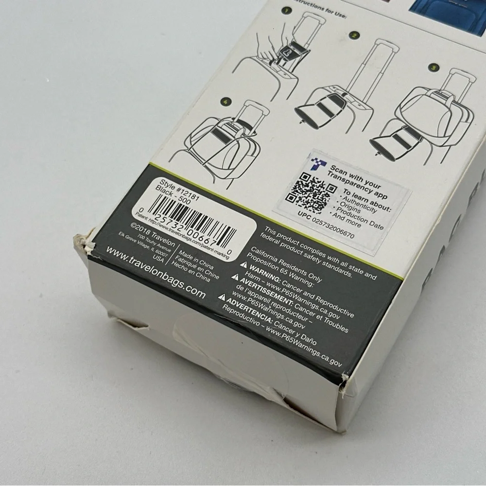 Travelon‎ Bag Bungee, Nylon, Black, One Size